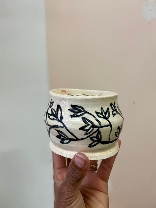 Hand Painted Ceramic Pomegranate Candle