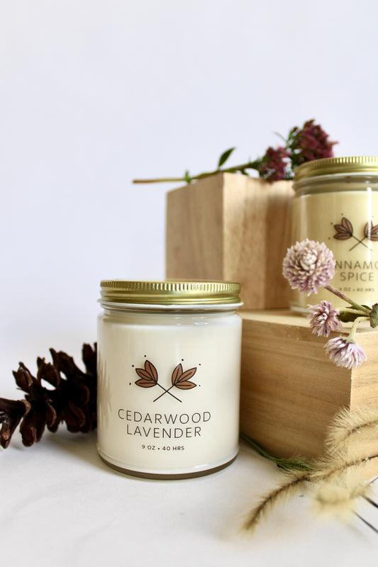 Cedarwood Lavender Soy Wax Candle Jar