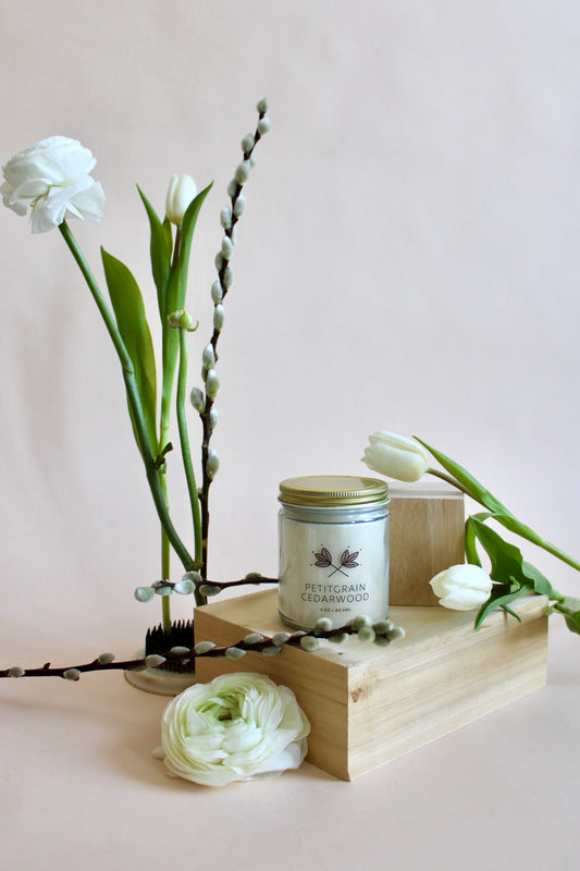 Petitgrain Cedarwood Soy Wax Candle Jar