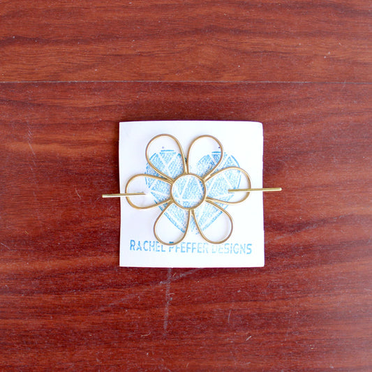 Brass Flower Hair Pin