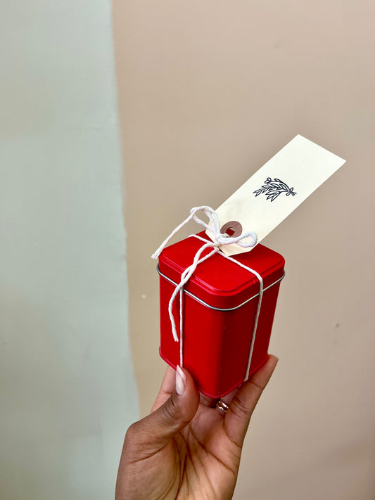 Red Cinnamon Spice Holiday Candle Tin