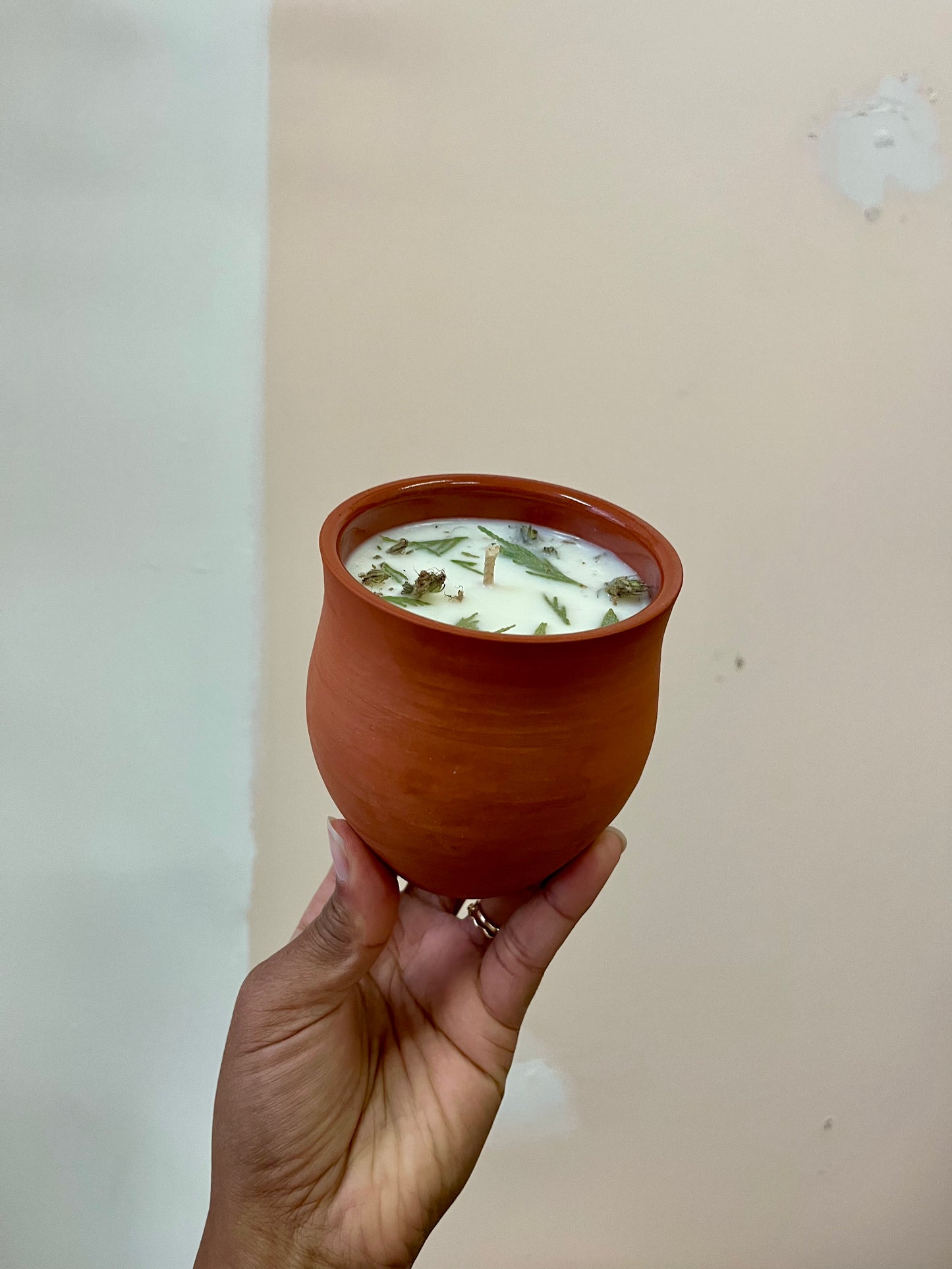 Flower Pot Ceramic Rosemary Mint Candle