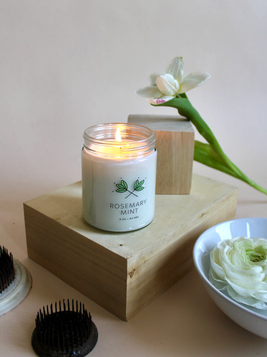 Rosemary Mint Soy Wax Candle Jar