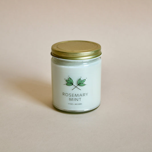 Rosemary Mint Soy Wax Candle Jar