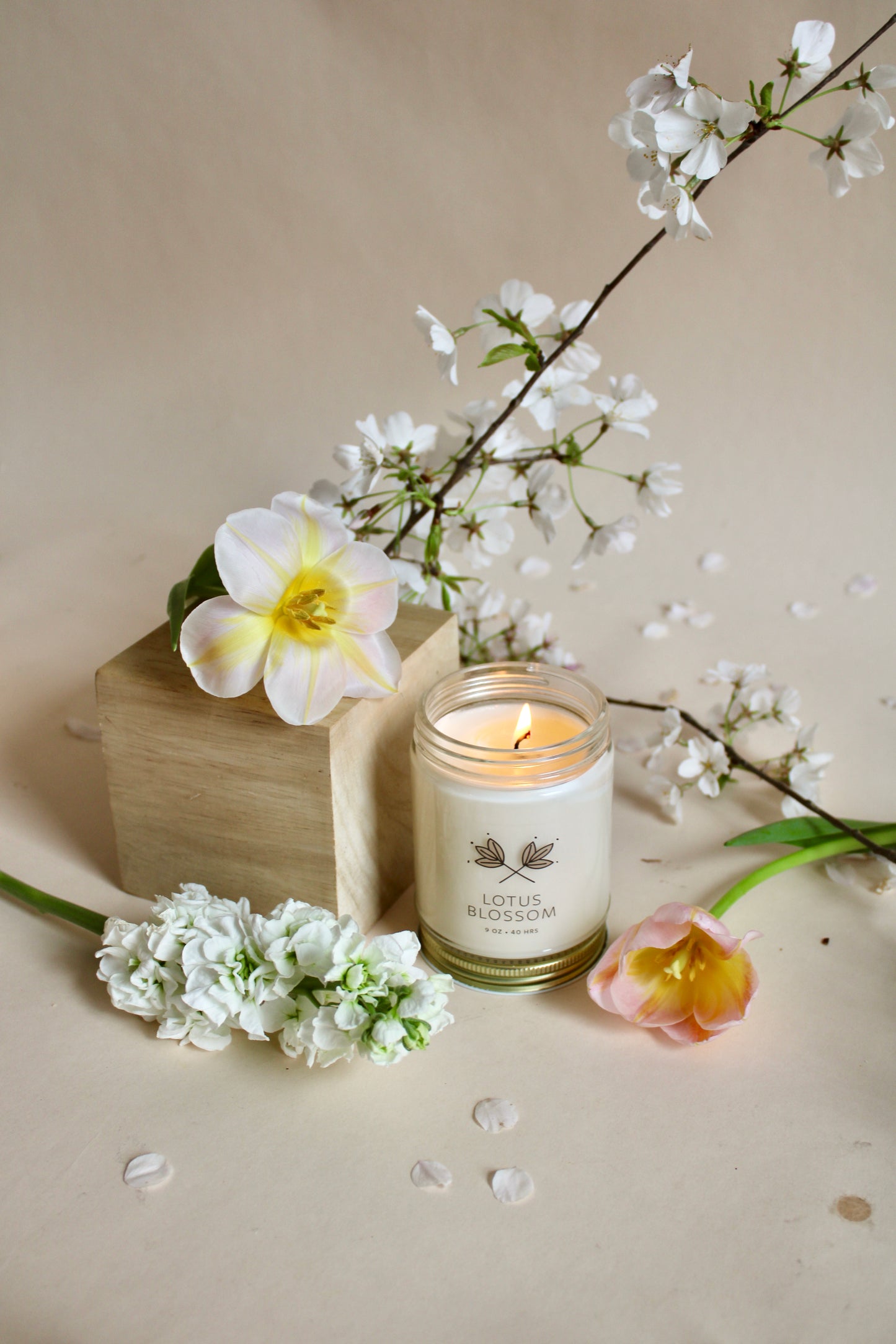 Lotus Blossom Soy Wax Candle Jar