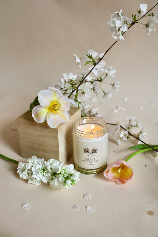 Lotus Blossom Soy Wax Candle Jar