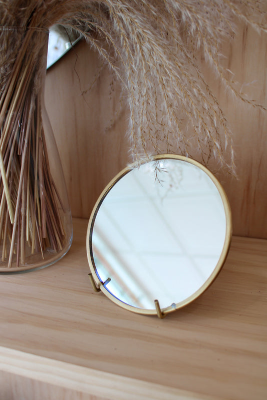 Brass Mirror with Stand