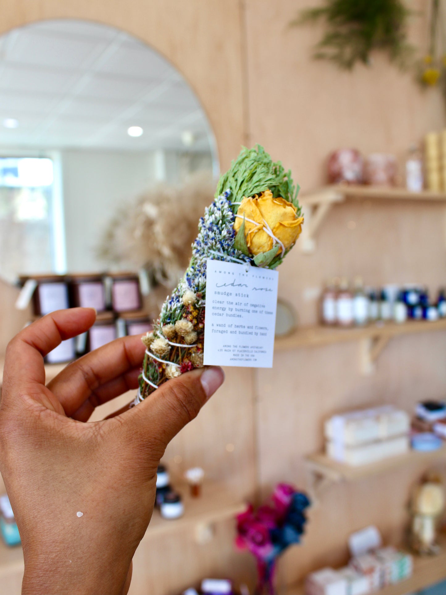 Cedar and Rose Smudge Stick