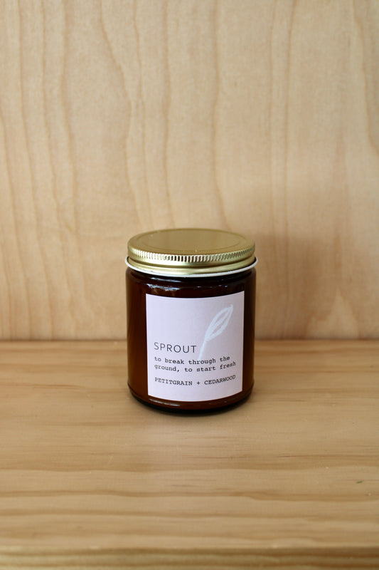 Sprout Amber Candle Jar
