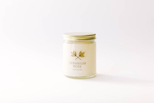Geranium Rose Soy Wax Candle Jar