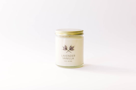 Lavender Vanilla Soy Wax Candle Jar
