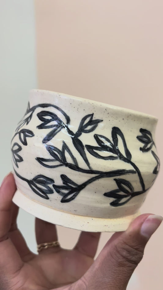 Hand Painted Ceramic Pomegranate Candle
